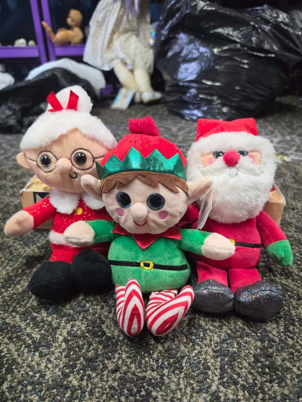 Holiday Time Sparkle Eyes Christmas Elf Plush 8 Inch